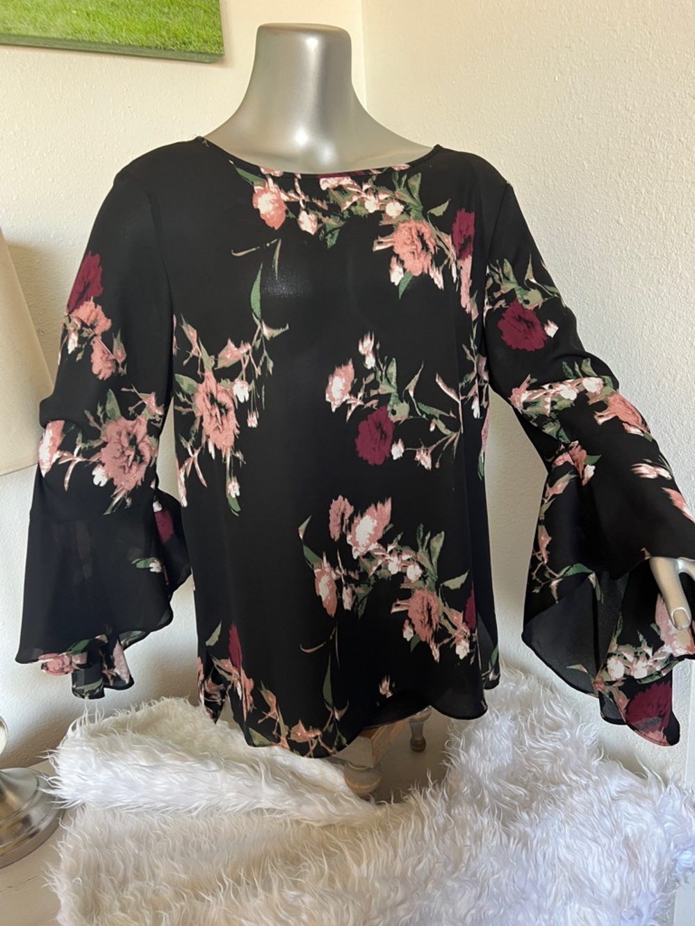 Vince Camuto boho flowy sleeves top blouse Sz L